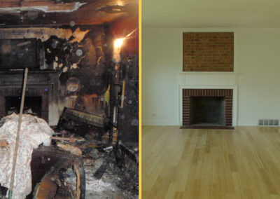 living room fire damage repair